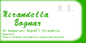 mirandella bognar business card